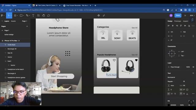 Tutorial Membuat Design Figma Headphone Store смотреть онлайн