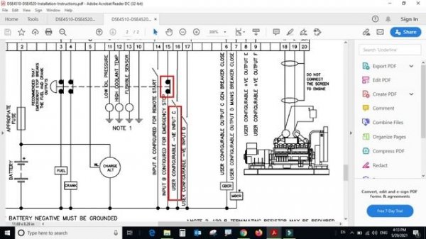 Dse 4510/4520 wiring diagram pdf Generator controller  | How to read Generator control wiring panel