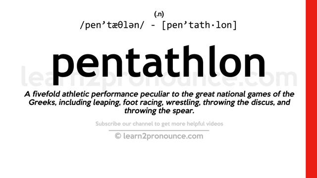 Pronunciation of Pentathlon | Definition of Pentathlon смотреть онлайн