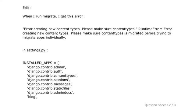Django : Django manage.py Unknown command: 'syncdb' смотреть онлайн