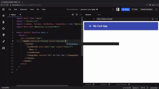 How to customize AppBar in Material-UI? смотреть онлайн