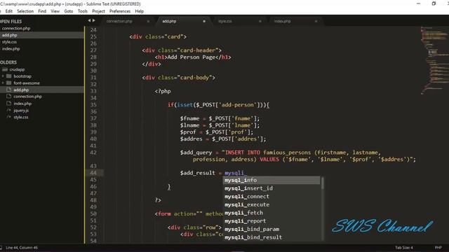 PHP CRUD with MySQL & Bootstrap | Insert Data to Database Part 02 Section 2 | смотреть онлайн