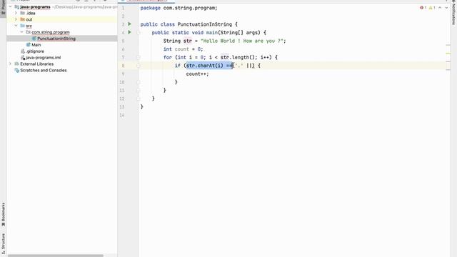 Program -3 ||Punctuation Count String || JAVA ||Tutorial смотреть онлайн