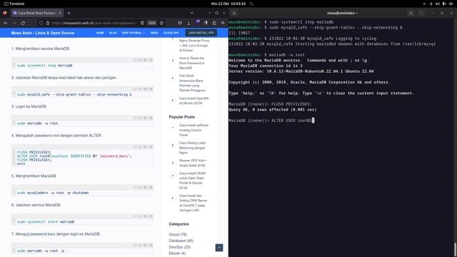 Cara Reset Password root MariaDB смотреть онлайн