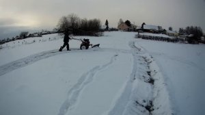 Мотоблок «БРАЙТ» со снегоуборочной лопатой-отвалом.Тест драйв.