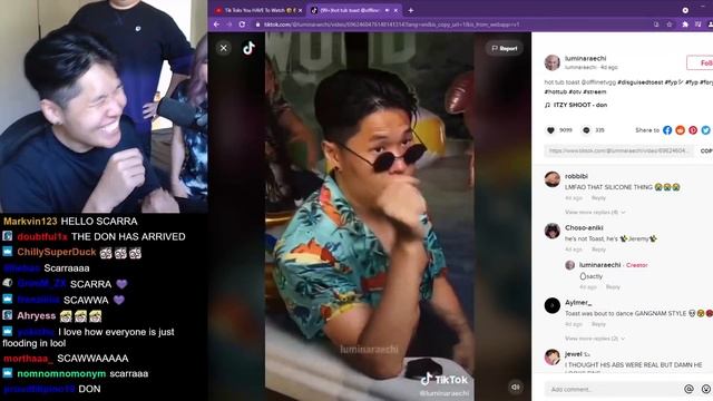Disguised Toast REACTS to fans THIRSTING over him on TikTok смотреть онлайн