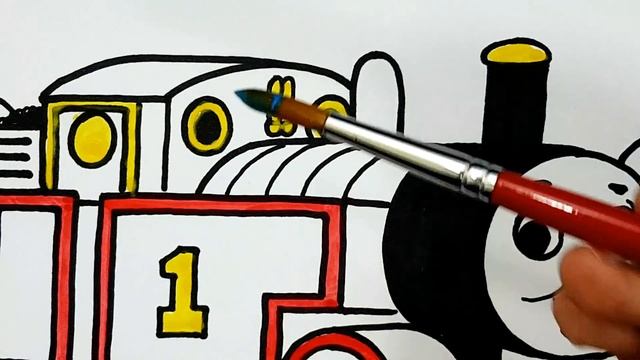 How to draw Thomas train . learn colors easy drawing painting coloring pages for kids Tim Tim TV смотреть онлайн