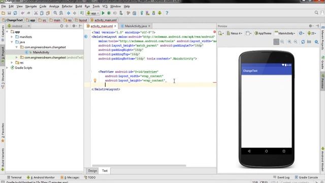 4. WHAT IS ACTIVITY MAIN.XML | CHANGE TEXT-1 | ANDROID APP DEVELOPMENT смотреть онлайн
