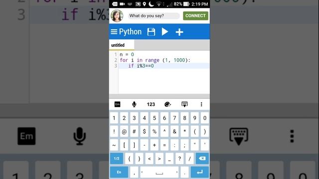 Sum of all multiples of 3 and 5 below 1000(Python) смотреть онлайн