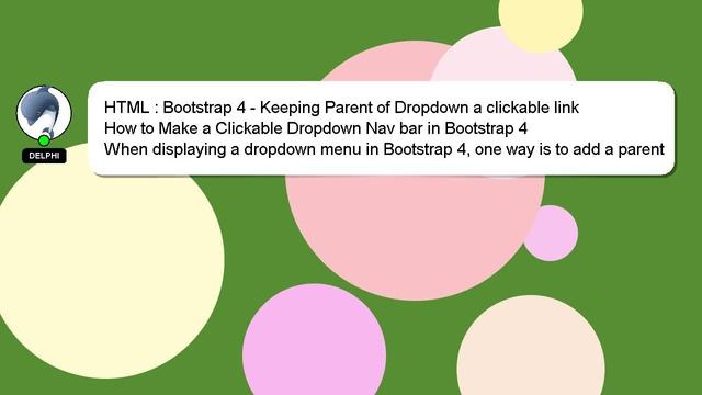 HTML : Bootstrap 4 - Keeping Parent of Dropdown a clickable link смотреть онлайн