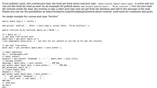 Wordpress: Custom post type without editor or revisions - Notify on update? смотреть онлайн