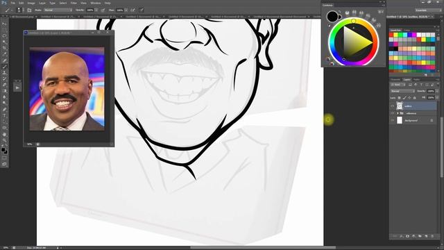 Paano Mag Caricature sa Photoshop | How i draw Caricature Steve Harvey | Lineart (Part 1) смотреть онлайн