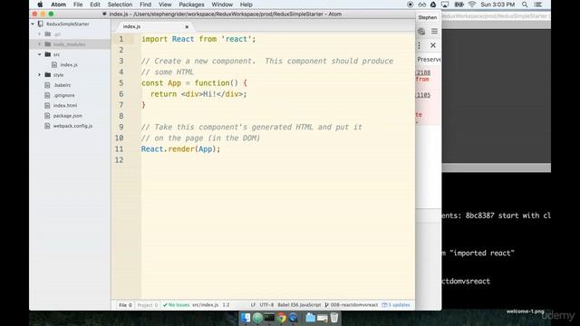 ReactDOM vs React [0.8]An Intro to React [Modern React with Redux 2020] смотреть онлайн