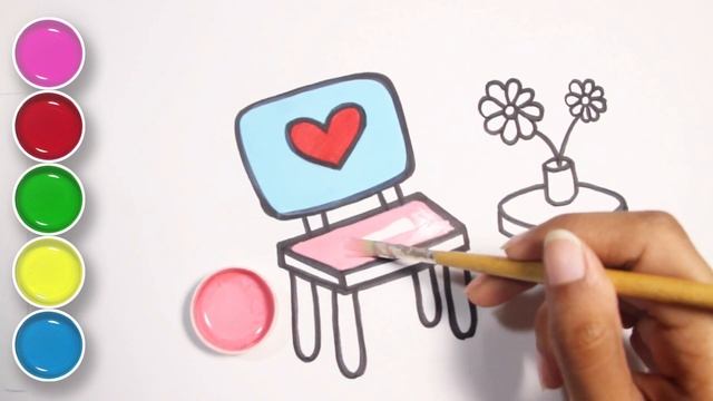 Table Chair Drawing and Coloring | How to Draw Table Chair Drawing and Coloring for kids | #42 смотреть онлайн