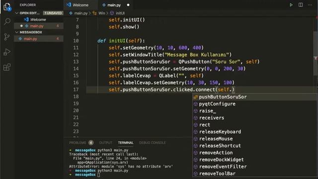 Pyqt 5 Dersleri 5: MessageBox смотреть онлайн