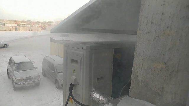 Оттайка теплового насоса воздух-вода зимой при -25 С смотреть онлайн