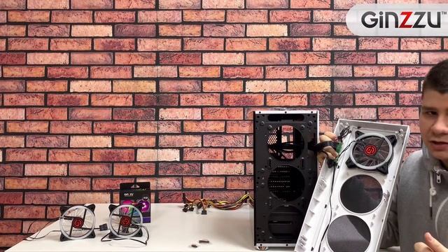 Инструкция по установке вентиляторов на передней панели корпусов GINZZU. Model: CL180, CL185. смотреть онлайн