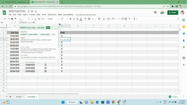 Datedif function in excel google sheet | Datedif formula in excel google sheets смотреть онлайн