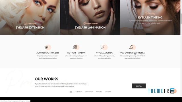 Eyora Eyelash Extension amp Lash Lift WordPress Theme смотреть онлайн