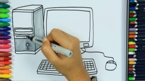 Как нарисовать компьютер ?| Раскраски детей HD | Рисование и окраска | Рисование для детей