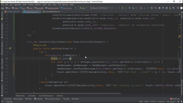SENDING MULTIPLE SMS TO MULTIPLE CONTACTS | MAKING APPS THAT AUTOMATE THINGS | ANDROID PROGRAMMING смотреть онлайн