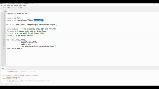 CIS30A Lab 5 Ex C: Python Tkinter - adding an image to label. смотреть онлайн