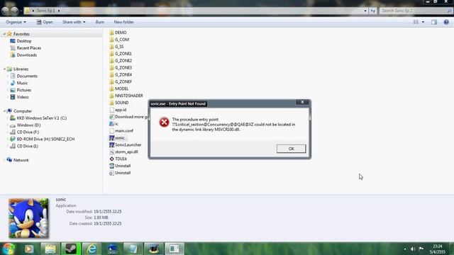 Sonic The Hedgehog 4 Episode 1 error (Entry Point Not Found) Please Help! смотреть онлайн