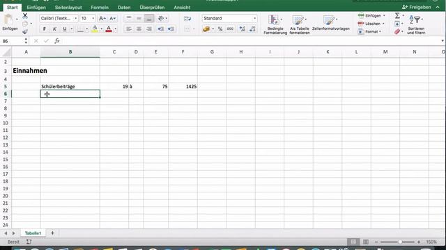 Excel 2016 Mac: 22 Klassenlagerabrechnung – Formeln