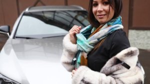 Палантин шерстяной набивной "10718", вид 12