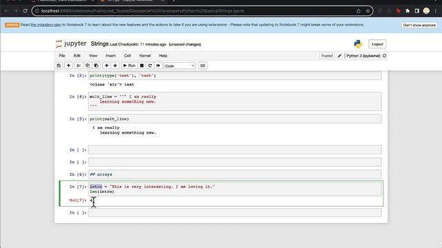 STRINGS MULTILINE AND ARRAYS IN PYTHON -- WEEK 3 смотреть онлайн
