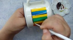 РОСПИСЬ КЕРАМИЧЕСКОЙ КРУЖКИ ВИТРАЖНЫМИ КРАСКАМИ