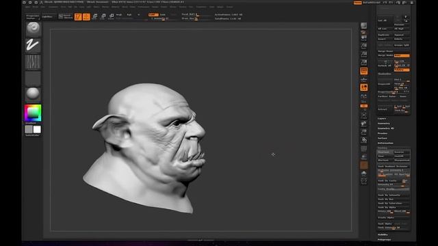 Zbrush Sketching: Ogre With Red Part 2