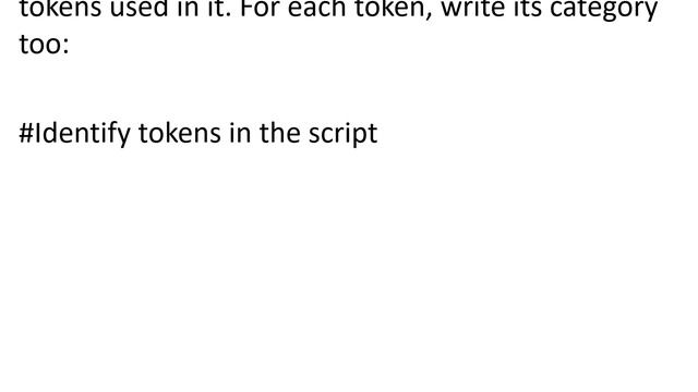 Identify the tokens in the given script-Q 20(083) смотреть онлайн