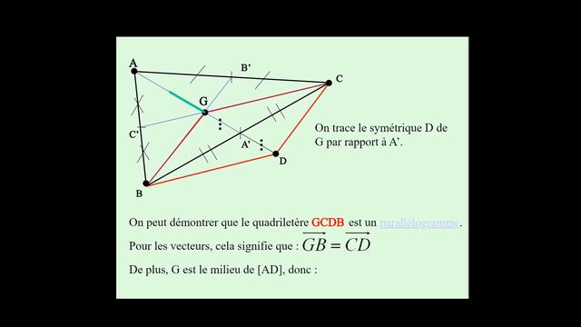 caractérisation vectorielle du centre de gravité d'un triangle смотреть онлайн