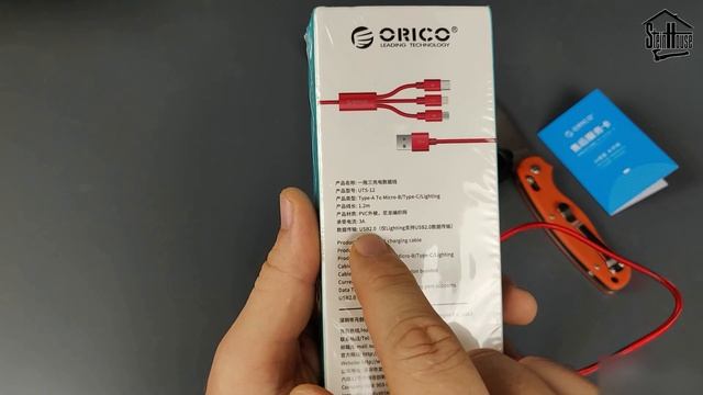 Тройной кабель Orico с Aliexpress для зарядки телефонов с разъмами Lightning, micro usb, usb type c смотреть онлайн