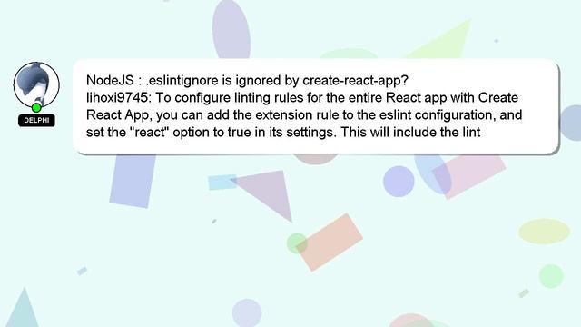 NodeJS : .eslintignore is ignored by create-react-app? смотреть онлайн