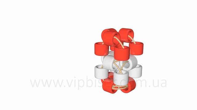 Beaded Square harness. 3D Beading Tutorial/Квадратный жгут из бисера смотреть онлайн