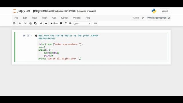 Find the sum of digits of given number || Python Program #python #pythonprogramming #pythontutorial смотреть онлайн