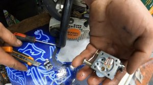 Чистка, регулировка карбюратора stihl ms 170 и 180.Все за 5 минут