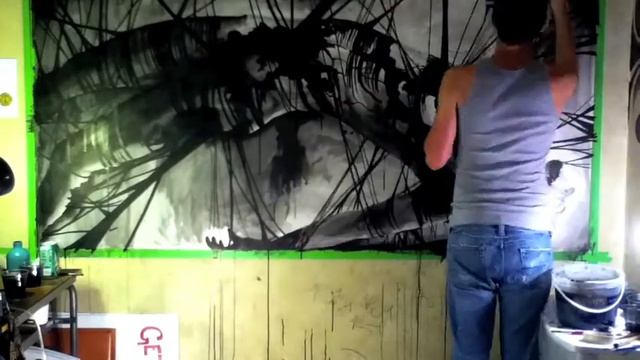 Black and White Ink Drawing Time Lapse (Suspended Man) смотреть онлайн