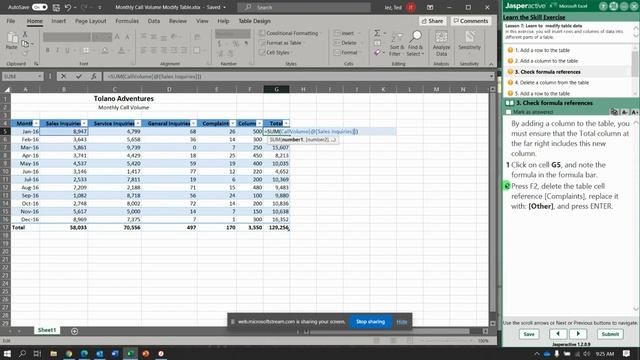 JA Excel 7 5 Modifying Table Data смотреть онлайн