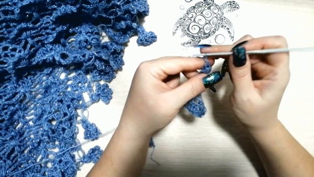 АЖУРНАЯ КАЙМА КРЮЧКОМ "ГУСИНЫЕ ЛАПКИ", ШАЛЬ, БАКТУС, ШАРФ КРЮЧКОМ, ВЯЗАНИЕ КРЮЧКОМ, РУЧНАЯ РАБОТА. смотреть онлайн