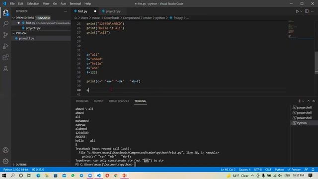 Python Escape Characters , String Concatenation , Strings indexing& Slicing смотреть онлайн