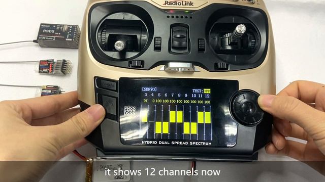 How to make the AT9S Pro transmitter work with 12 channels receiver? смотреть онлайн
