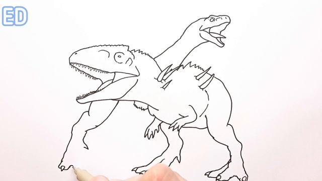 How to Draw Giga vs Rexy & Therizinosaurus | Jurassic World Dominion смотреть онлайн