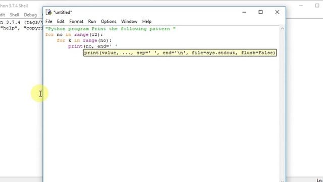 Python program Print the following pattern смотреть онлайн