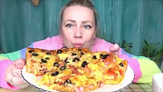 МУКБАНГ ДОМАШНЯ ВКУСНАЯ ПИЦЦА , еда на камеру, Русский мукбанг. смотреть онлайн