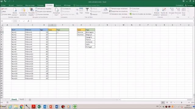 Utiliser la validation de données avec excel 2016 смотреть онлайн