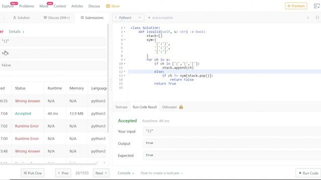 Valid Parentheses competitive programming (python) смотреть онлайн