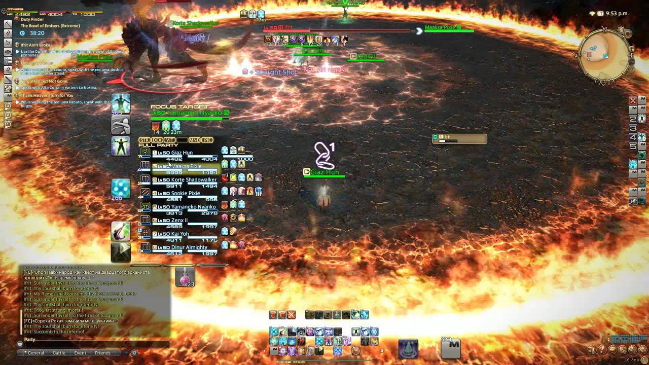 FFXIV - Ifrit Extreme - 7 Za Drots [ZDs] + 1 Pandamonium [Panda] - first kill